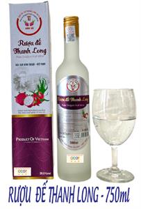 RƯỢU ĐẾ THANH LONG 750ml  - HTX HÒA LỆ BÌNH THUẬN Pure Dragon Fruit Wine